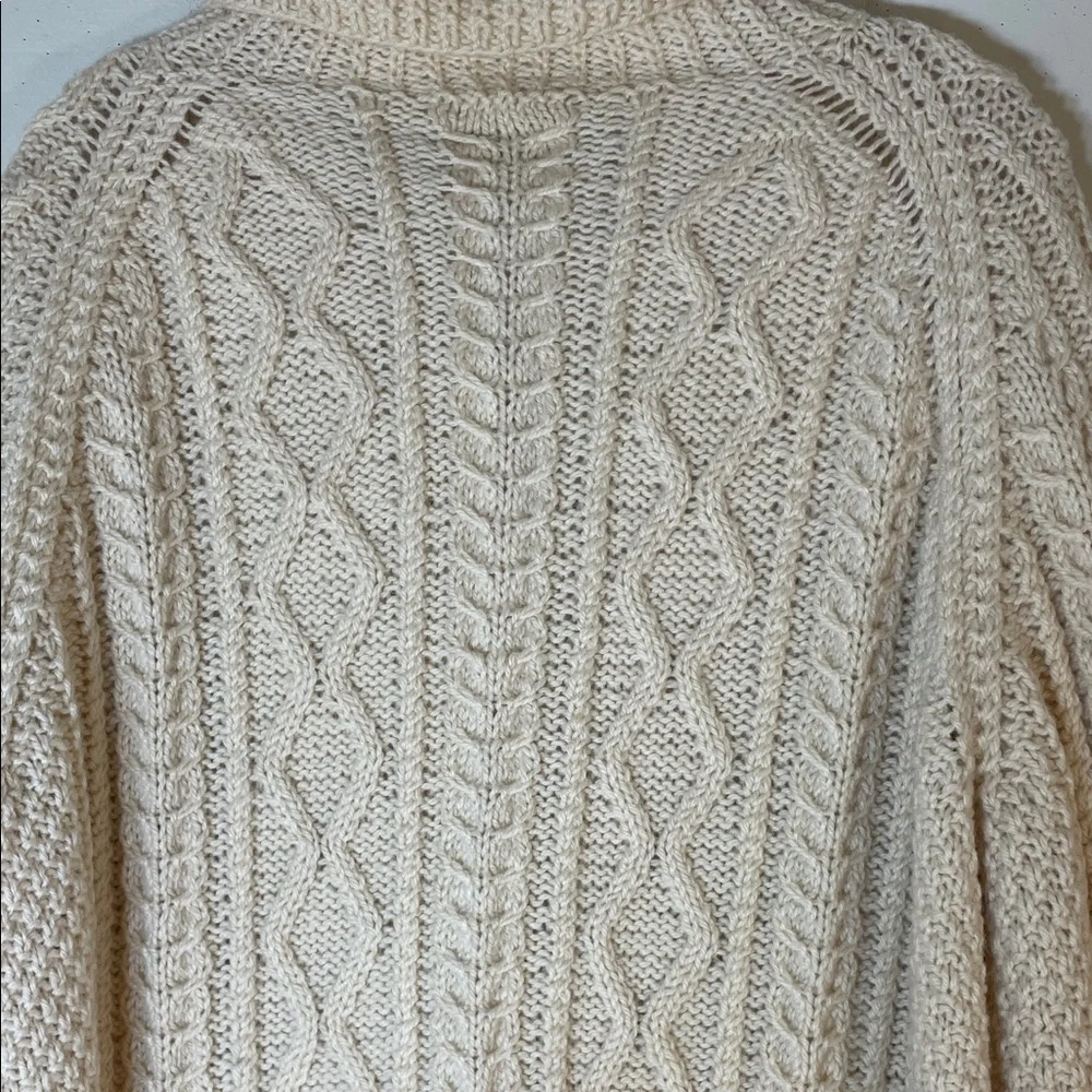 Boho Blarney Wollen Mills Pure Wool Traditional Aran Hand Knit Cardigan. - Picture 12 of 12